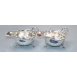 A pair of Edwardian silver sauceboats, Chester, 1906, 8 oz.