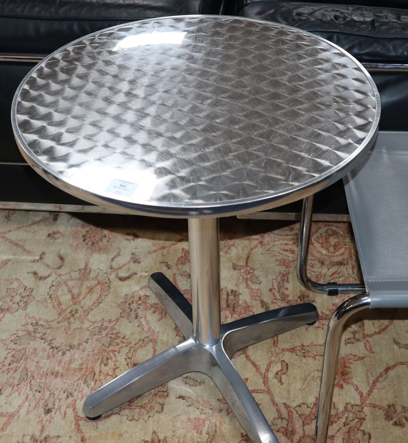 A circular aluminium bistro table Diameter 60cm