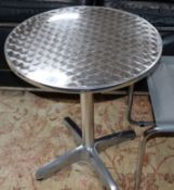 A circular aluminium bistro table Diameter 60cm