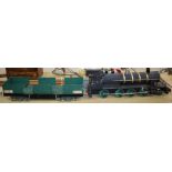 A scratch built locomotive and carriage each 66cm in length