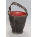 A leather fire bucket