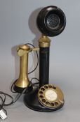 A vintage candlestick telephone, re-wired