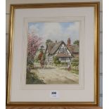 John Lewis Chapman, watercolour, Ombusley, Worcestershire, signed, 30 x 25cm