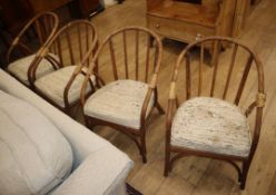 A set of four bentwood chairs