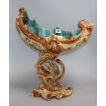 A Wilhelm Schiller & Son maiolica centrepiece height 52cm