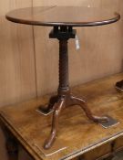 A George III style mahogany tilt top tea table W.60cm