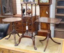 A Georgian style mahogany wash stand and two occasional tables Wash stand 80cm high