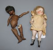 Two Victorian bisque dolls