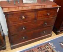 A Victorian mahogany four drawer chest W.114cm