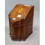 A George III inlaid knife box height 38cm