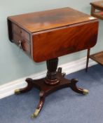 A Regency drop flap mahogany work table W.59cm