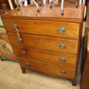 A Regency mahogany chest fitted four long drawers W.91cm