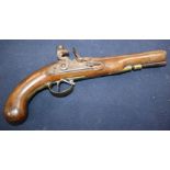 A flintlock pistol stamped 'Calvert'