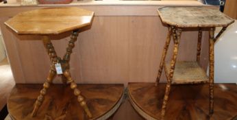 A bamboo occasional table and an occasional table W.47.5cm and 41cm