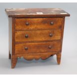 A Victorian apprentice miniature chest of drawers height 31cm