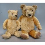 A Chad Valley blonde mohair teddy bear and another teddy bear