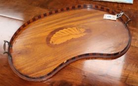 An Edwardian kidney-shaped tray