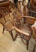 Seven Barry Murphy Windsor chairs and one other Windsor elbow chair