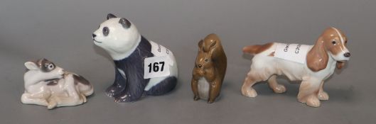 Four various Royal Copenhagen B & G animal figures