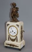 A French marble and bronzed metal mantel clock height 40cm