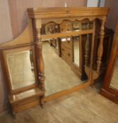 A large pine overmantel W.158cm