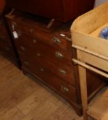 A George III oak four drawer chest W.100cm