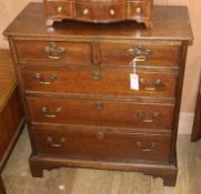 A George III oak and elm chest of drawers W.71.5cm