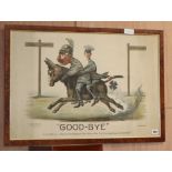 E. Cross & Co., chromolithograph, WWI Anti-German print, 'Goodbye Little Willie', 49 x 72cm