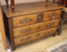 An 18th century French fruitwood commode W.118cm