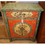 A Chinese painted cupboard W.66.5cm