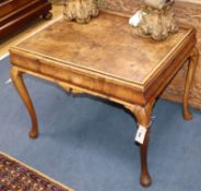 An 18th century style walnut silver table W.70cm