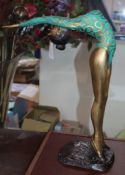 An Art Nouveau style bronze female dancer height 37cm