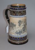 A Doulton Lambeth stoneware tapering jug, decorated by Hannah Barlow height 23.5cm