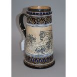 A Doulton Lambeth stoneware tapering jug, decorated by Hannah Barlow height 23.5cm