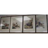 After F.G. Turner, set of four colour prints, Hawking, 48 x 35cm