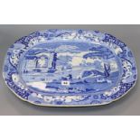 A Spode Italian pattern blue and white meat plate width 53cm