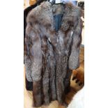 A full length silver fox coat