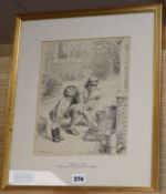 Fred Pegram (1870-1937) pen and ink, original illustration 'Taking cuttings, will all those little