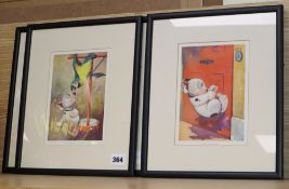 A set of four colour Bonzo prints, 19 x 14cm