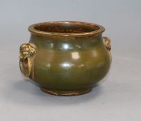 A Chinese teadust glazed censer, probably Republic period