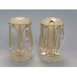 A pair of Victorian glass table lustres