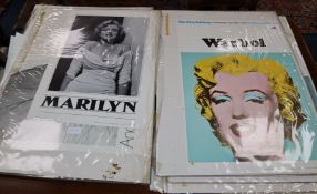 A group of assorted unframed exhibition posters including Tate Gallery Warhol, 1971, all unframed