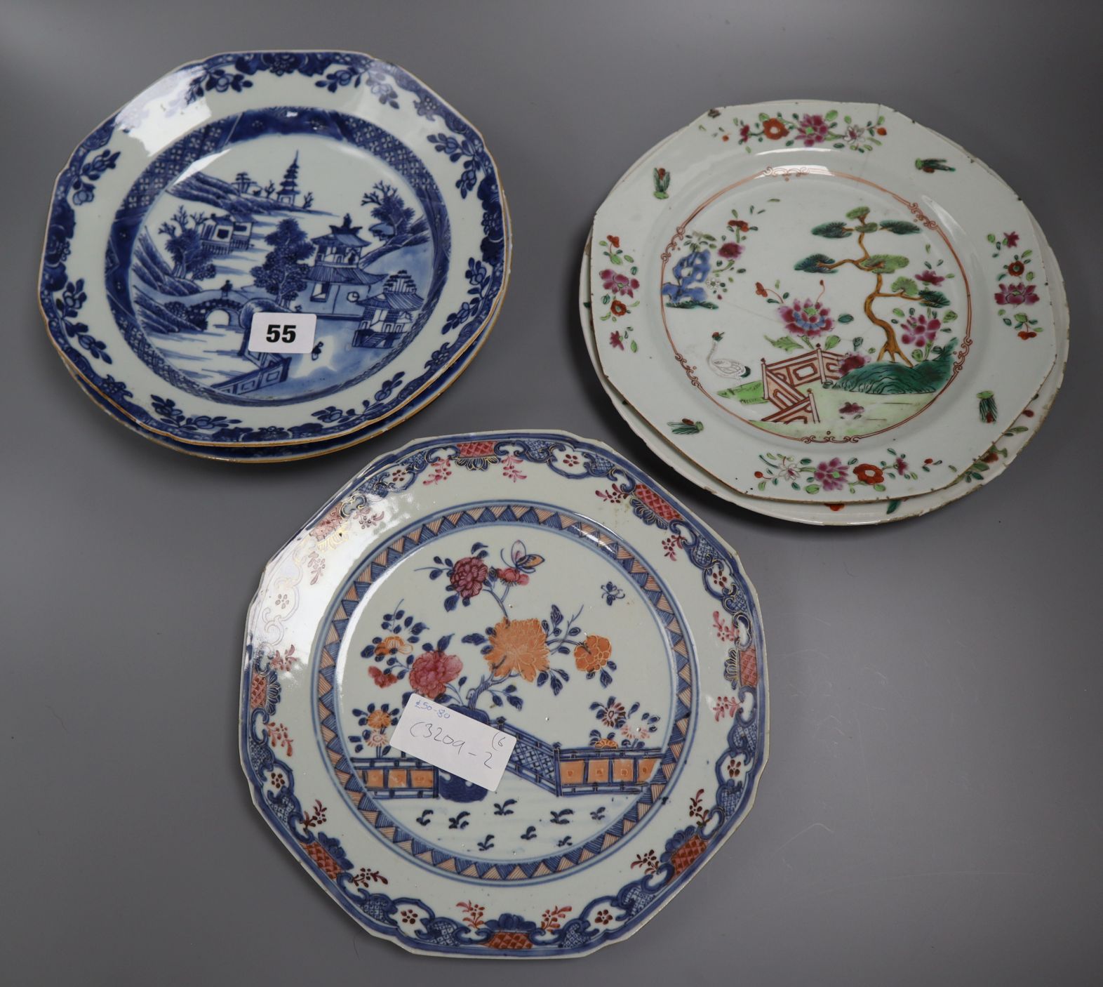 Six Chinese export plates - Image 2 of 2