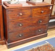 A Victorian mahogany four drawer chest W.114cm