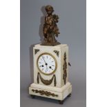 A French marble and bronzed metal mantel clock height 40cm