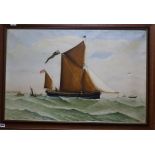 H. Doherty, oil on canvas, Lugger British Lion at sea, signed, 60 x 91cm