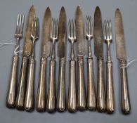 Six pairs of Victorian silver fruit eaters, London 1887/8, makers Goldsmiths Alliance Ltd