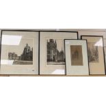 Wilfred Appleby, two etchings, Views of Aberdeen University, signed in pencil, 35 x 32cm and two