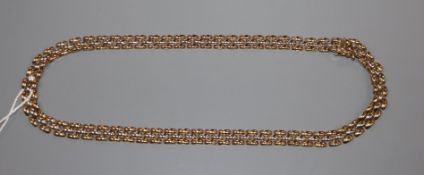 A 9ct yellow and white gold flexible link necklace, 20.8 grams.