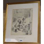 Fred Pegram (1870-1937) pen and ink, original illustration 'Taking cuttings, will all those little